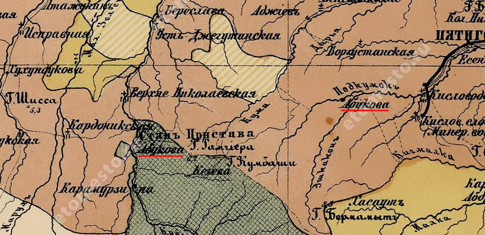Этнографическая карта Кавказского края Зейдлица (1880)