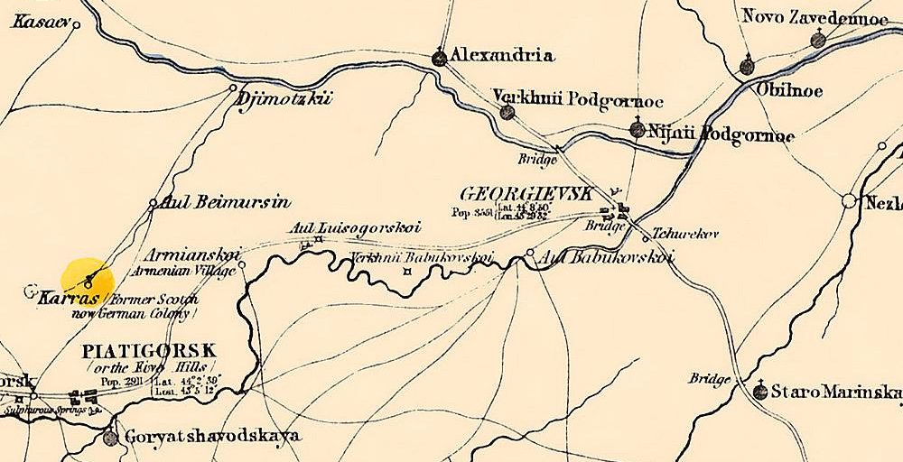 Карта Черкесии и северной Кубани (1855)